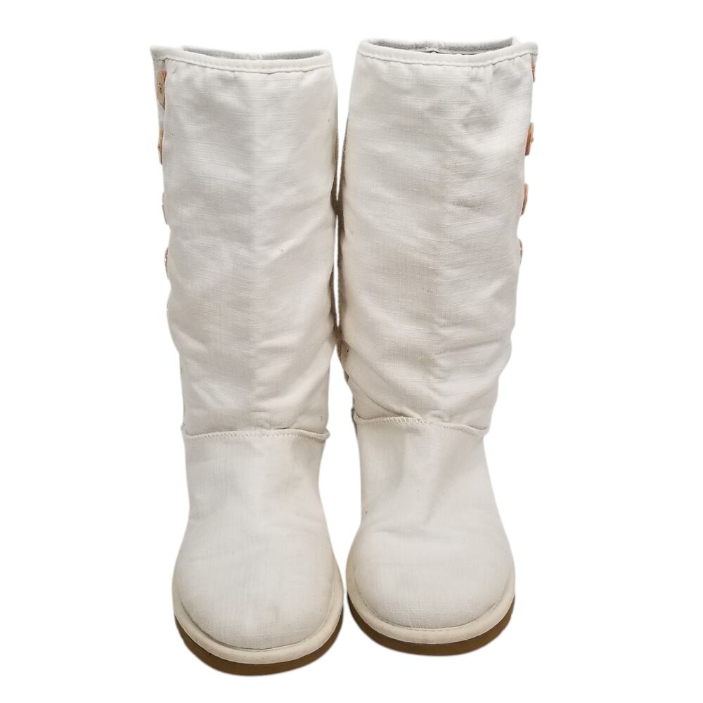 UGG Australia Women's Lo Pro Canvas Fabric Button Boots Cream 5980 Size 7 - Picture 4 of 9